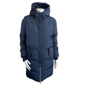 Orolay Women's Duck Down Puffer Jacket Mid Length Coat Parka Navy Blue - Small